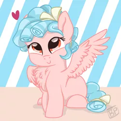 Size: 2000x2000 | Tagged: safe, artist:glitterstar2000, derpibooru import, cozy glow, pegasus, pony, marks for effort, chest fluff, cozybetes, female, filly, fluffy, heart, looking at you, smiling, solo
