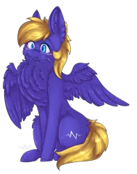 Size: 1381x1753 | Tagged: safe, artist:angelic-shield, derpibooru import, oc, oc:cloud quake, unofficial characters only, pegasus, pony, blushing, chest fluff, commission, cute, fluffy, impossibly large chest fluff, male, simple background, solo, stallion, transparent background