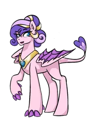 Size: 593x752 | Tagged: artist:pandamoniyum, derpibooru import, digital art, dragon wings, female, hybrid, interspecies offspring, magical lesbian spawn, oc, oc:diamond amore, offspring, offspring's offspring, parent:oc:crystal clarity, parent:princess skyla, parents:canon x oc, safe, simple background, solo, transparent background, unofficial characters only