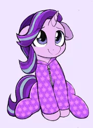 Size: 440x600 | Tagged: safe, artist:moozua, derpibooru import, starlight glimmer, pony, unicorn, clothes, cute, daaaaaaaaaaaw, female, floppy ears, footed sleeper, footie pajamas, glimmerbetes, mare, moozua is trying to murder us, onesie, pajamas, simple background, solo, sweet dreams fuel, weapons-grade cute, white background