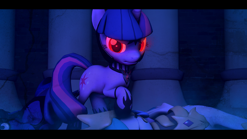 Size: 1920x1080 | Tagged: 3d, artist:dreadmaster231, corrupted, derpibooru import, princess celestia, princess luna, semi-grimdark, source filmmaker, twilight sparkle