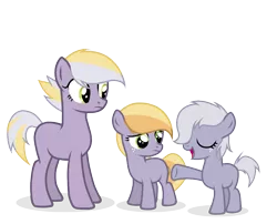 Size: 993x804 | Tagged: safe, artist:mikoneerd, derpibooru import, oc, oc:apple stone, oc:mountain quake, oc:obsidian terra, unofficial characters only, earth pony, pony, base used, female, filly, magical lesbian spawn, mare, offspring, parent:applejack, parent:limestone pie, parents:limejack, simple background, transparent background