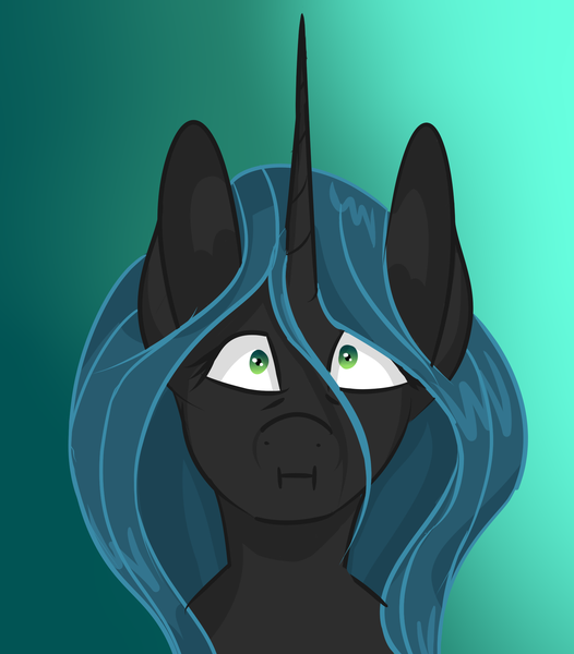 Size: 1781x2032 | Tagged: safe, artist:mynillion, derpibooru import, queen chrysalis, changeling, changeling queen, pony, unicorn, :i, disguise, disguised changeling, solo