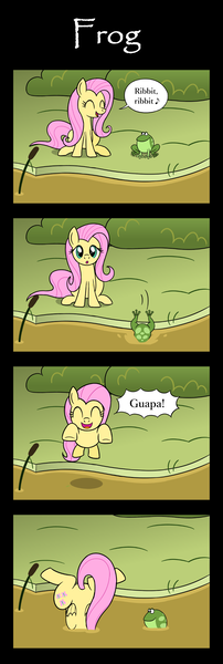 Size: 800x2376 | Tagged: safe, artist:sazanamibd, derpibooru import, fluttershy, frog, pegasus, pony, 4koma, comic, diving, faceplant, fail, female, froggy bottom bog, jumping, mare, mud, solo, swamp