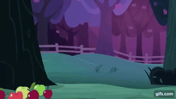 Size: 640x360 | Tagged: safe, derpibooru import, screencap, trixie, pony, uncommon bond, animated, apple, circling stars, dizzy, food, gif, gifs.com, horn impalement, silly, silly pony, solo, tree