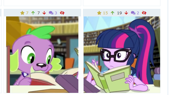 Size: 552x312 | Tagged: safe, derpibooru import, screencap, sci-twi, spike, spike the regular dog, twilight sparkle, dog, derpibooru, equestria girls, equestria girls series, forgotten friendship, book, cropped, female, glasses, juxtaposition, juxtaposition win, male, meme, meta, puppy, reading, solo