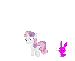 Size: 829x672 | Tagged: safe, artist:theinflater19, derpibooru import, sweetie belle, oc, oc:rosie bunny, series:sweetie balloon, 1000 hours in ms paint, image, png, stomach growl