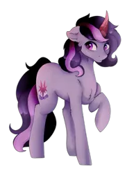Size: 2197x2845 | Tagged: safe, artist:petergriffinschin, derpibooru import, oc, oc:hollow dusk, unofficial characters only, pony, unicorn, chest fluff, cutie mark, male, raised hoof, simple background, solo, sombra's horn, stallion, transparent background