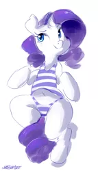 Size: 1200x2100 | Tagged: safe, artist:mtcerber, derpibooru import, rarity, pony, unicorn, clothes, female, mare, navel cutout, one-piece swimsuit, solo, swimsuit