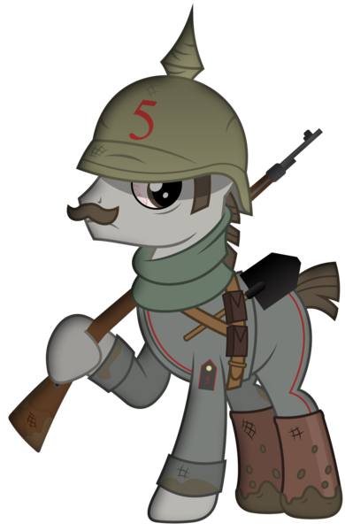 Size: 1948x3000 | Tagged: safe, artist:brony-works, derpibooru import, part of a set, oc, pony, boots, facial hair, german, gun, male, military, military uniform, moustache, mud, pickelhaube, rifle, shoes, shovel, simple background, solo, stallion, transparent background, vector, weapon, world war i