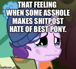 Size: 348x316 | Tagged: best pony, cropped, crying, derpibooru import, drama, edit, edited screencap, hater, image macro, meme, reaction image, sad, safe, screencap, starlight drama, starlight drama drama, starlight glimmer, teary eyes, the mean 6, vulgar