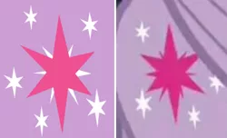 Size: 907x551 | Tagged: altered cutie mark, clone, comparison, cutie mark, derpibooru import, mean twilight sparkle, mirrored, safe, side by side, the mean 6, twilight sparkle