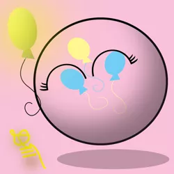Size: 3000x3000 | Tagged: artist:temerdzafarowo, ball, balloon, bouncing, countryball, derpibooru import, eyes closed, happy, jumping, morph ball, pink background, pinkie pie, polandball, safe, simple background