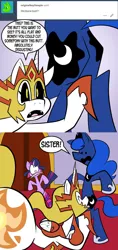 Size: 576x1224 | Tagged: 2 panel comic, artist:pembroke, clothes, comic, daybreaker, derpibooru import, princess luna, scalebreaker, socks, stickluna, striped socks, suggestive, thighlight sparkle, thiklestia, thunder thighs, twilight sparkle