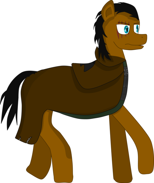 Size: 4220x5000 | Tagged: absurd resolution, artist:starry mind, clothes, derpibooru import, fallout equestria, medibang paint, ncr ranger, requested art, safe, scar, shading, simple background, stable dweller, transparent background