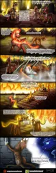 Size: 1000x3042 | Tagged: safe, artist:bonaxor, derpibooru import, oc, oc:firespite, oc:infernox, oc:princess dream, fire pony, original species, pony, comic:journey to the lunar republic, chained, comic, crying, fire