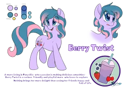 Size: 6000x4400 | Tagged: safe, artist:fluffyxai, derpibooru import, oc, oc:berry twist, unofficial characters only, pony, absurd resolution, movie accurate, reference sheet, simple background, smiling, solo, transparent background, walking