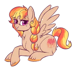 Size: 686x632 | Tagged: safe, artist:lulubell, derpibooru import, oc, oc:phoenix, unofficial characters only, magical lesbian spawn, next generation, offspring, parent:applejack, parent:rainbow dash, parents:appledash, simple background, solo, transparent background