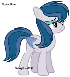 Size: 900x991 | Tagged: safe, artist:galarose12, derpibooru import, oc, oc:crystal glow, pegasus, pony, female, mare, simple background, solo, two toned wings, white background