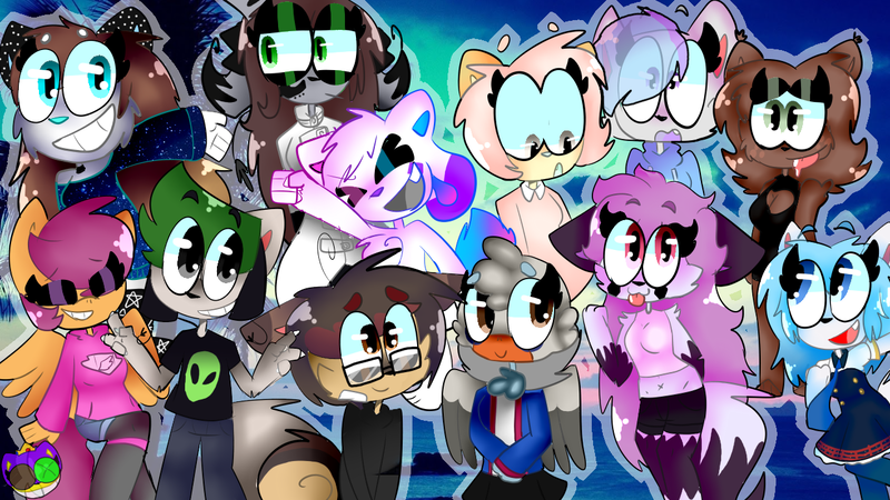 Size: 1280x720 | Tagged: animation meme, animation meme community, anthro, artist:sleepyqueenthecat, barely pony related, birdie, comic:ponytale, derpibooru import, drlamiacrow, furry, ghostfacenikol, group photo, kittydog, non-mlp oc, oc, oc:annie, oc:ashley, oc:creampuff, oc:crystal, oc:darkie, oc:dr. lamia crow, oc:ponytale scootaloo, oc:rossali, oc:sam, oc:skrill, oc:sophia, oc:wolfy, princechain, rossali, safe, sashley, scootaloo, scootaloo loves sans, sleepykinq, stariaat, unofficial characters only, wolfychu, yeagar