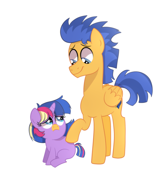 Size: 1024x1138 | Tagged: safe, artist:ashidaii, derpibooru import, flash sentry, oc, oc:celestial spark, pony, unicorn, father and daughter, female, filly, male, offspring, parent:flash sentry, parent:twilight sparkle, parents:flashlight, simple background, transparent background