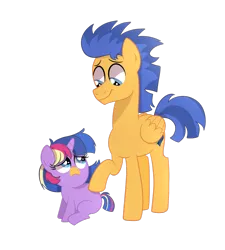 Size: 1024x1138 | Tagged: safe, artist:ashidaii, derpibooru import, flash sentry, oc, oc:celestial spark, pony, unicorn, father and daughter, female, filly, male, offspring, parent:flash sentry, parent:twilight sparkle, parents:flashlight, simple background, transparent background