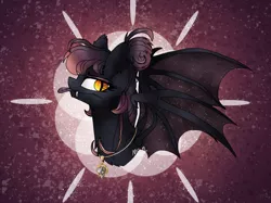 Size: 2048x1535 | Tagged: safe, artist:melonseed11, derpibooru import, oc, oc:midnight flare, bat pony, pony, bust, female, mare, portrait, solo, tongue out