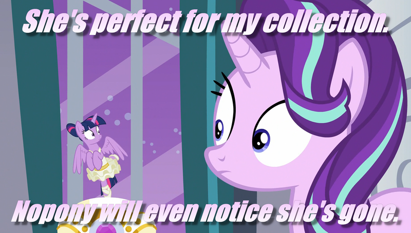 Size: 1841x1045 | Tagged: alicorn, a royal problem, ballerina, derpibooru import, dialogue, edit, edited screencap, image macro, meme, safe, screencap, stare, starlight glimmer, tutu, twilarina, twilight sparkle, twilight sparkle (alicorn)