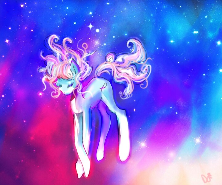 Size: 1280x1067 | Tagged: artist:askdarlingadelaide, derpibooru import, female, floating, oc, oc:inverse, safe, sleeping, sleeping while flying, solo, space