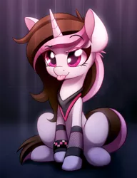 Size: 1074x1400 | Tagged: safe, artist:sharemyshipment, derpibooru import, oc, oc:eclipsed moonwolf, unofficial characters only, unicorn, clothes, cute, mlem, silly, solo, tongue out, weapons-grade cute