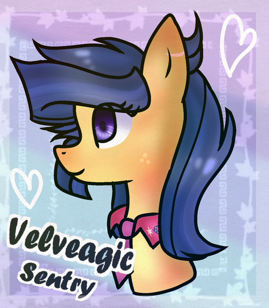 Size: 1242x1423 | Tagged: safe, artist:spectrumnightyt, derpibooru import, oc, oc:velvet sentry, unofficial characters only, pony, bust, female, mare, necktie, offspring, parent:flash sentry, parent:twilight sparkle, parents:flashlight, portrait, solo