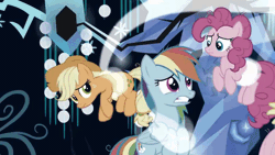 Size: 480x270 | Tagged: animated, clone, derpibooru import, edit, evil rainbow dash, female, mean applejack, mean fluttershy, mean pinkie pie, mean rainbow dash, mean rarity, reversed, rollback, safe, screencap, tentacles, the mean 6, tree of harmony, you know for kids, you ruined everything