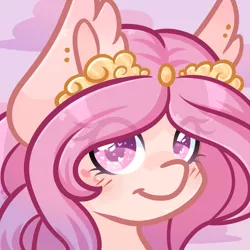 Size: 1024x1024 | Tagged: safe, artist:ak4neh, derpibooru import, oc, oc:seraphina, unofficial characters only, bust, chibi, heart eyes, icon, simple background, smiling, solo, wingding eyes