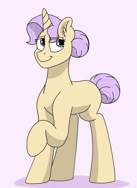 Size: 726x1000 | Tagged: safe, artist:pastel-charms, derpibooru import, oc, oc:sonata glazed, pony, unicorn, female, mare, offspring, parent:donut joe, parent:rarity, parents:rarijoe, simple background, solo