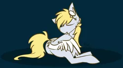 Size: 778x429 | Tagged: safe, artist:omegapex, derpibooru import, oc, oc:cutting chipset, unofficial characters only, pegasus, pony, ear fluff, lying down, male, preening, solo
