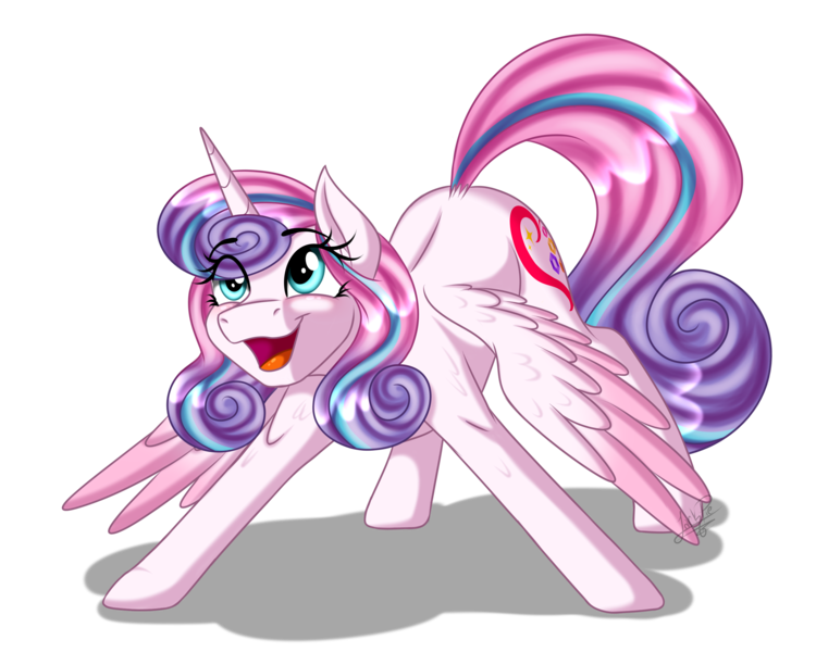 Size: 2500x2000 | Tagged: safe, artist:jack-pie, derpibooru import, princess flurry heart, alicorn, pony, cute, digital art, female, flurrybetes, high res, mare, older, older flurry heart, open mouth, simple background, solo, transparent background