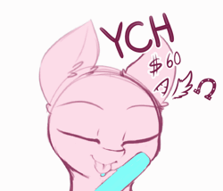 Size: 982x841 | Tagged: safe, artist:angrylittlerodent, derpibooru import, advertisement, animated, commission, cute, ear twitch, food, frame by frame, licking, popsicle, tongue out, your character here