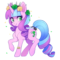 Size: 500x500 | Tagged: artist:tsurime, derpibooru import, flower, flower in hair, oc, oc:ivy lush, safe, simple background, solo, transparent background, unofficial characters only