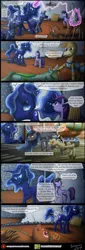 Size: 1200x3533 | Tagged: safe, artist:bonaxor, derpibooru import, princess luna, twilight sparkle, twilight sparkle (alicorn), oc, oc:firespite, oc:prince rigel, oc:princess dream, oc:sebastian, alicorn, bat pony, pony, comic:journey to the lunar republic, derp, fire