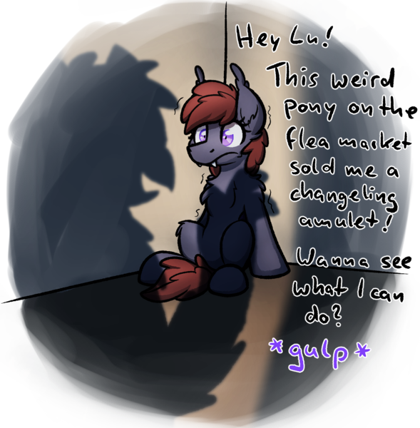 Size: 1259x1282 | Tagged: safe, artist:moemneop, derpibooru import, oc, oc:lukida, unofficial characters only, bat pony, gryphon, pony, dialogue, female, mare, shadow, shaking, simple background, transparent background