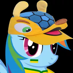 Size: 645x645 | Tagged: artist needed, safe, derpibooru import, rainbow dash, pony, aliasing, black background, brazil, bust, cap, clothes, cropped, face paint, female, flag, football, fuleco, hat, jersey, looking at you, mare, paint, portrait, profile picture, shirt, simple background, solo, sports, world cup, world cup 2014