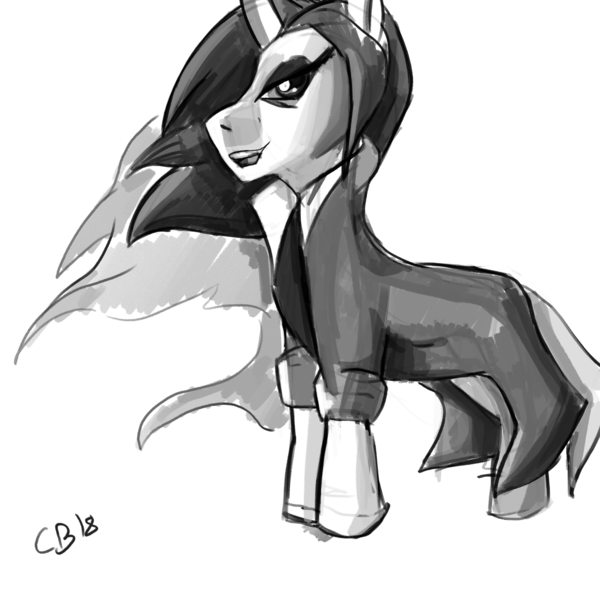 Size: 1280x1280 | Tagged: safe, artist:czyhyena, derpibooru import, oc, ponified, object pony, original species, male, monochrome, necktie, sketch, solo