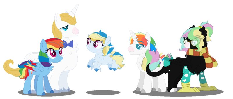 Size: 1444x612 | Tagged: artist:givolpon, bluedash, derpibooru import, female, male, offspring, parent:prince blueblood, parent:rainbow dash, parents:bluedash, prince blueblood, rainbow dash, safe, shipping, straight