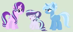 Size: 1000x444 | Tagged: safe, artist:crystalllight, derpibooru import, starlight glimmer, trixie, family, female, lesbian, magical lesbian spawn, offspring, parent:starlight glimmer, parent:trixie, parents:startrix, shipping, startrix