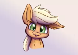 Size: 2800x2000 | Tagged: safe, artist:heir-of-rick, derpibooru import, applejack, earth pony, pony, daily apple pony, bust, chest fluff, gradient background, hidden cane, looking at you, solo