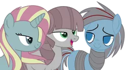 Size: 1024x567 | Tagged: safe, artist:leanne264, derpibooru import, oc, oc:prototype zapp, unofficial characters only, earth pony, pony, robot, robot pony, unicorn, female, magical lesbian spawn, mare, offspring, parent:maud pie, parent:mud briar, parent:sunset shimmer, parent:trixie, parents:maudbriar, parents:suntrix, simple background, transparent background