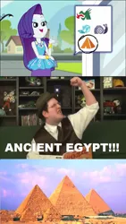 Size: 712x1262 | Tagged: safe, derpibooru import, edit, editor:sonic ranger, rarity, equestria girls, equestria girls series, text support, text support: rarity, ancient egypt, atop the fourth wall, choose your own ending (season 1), dragon dagger, emoji, geode of shielding, linkara, magical geodes, pyramid