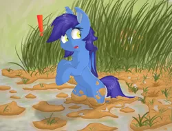 Size: 1542x1174 | Tagged: safe, artist:pzkratzer, derpibooru import, oc, oc:bluebat, oc:ponygriff, bat pony, hybrid, bat pony oc, bipedal, cute, female, fluffy, male, marshland, mire, mud, mud bath, muddy, nudity, plantswater, ponygriff, shadow, squishy, swamp, wet and messy, wetland