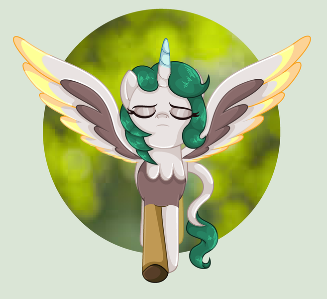 Size: 2688x2456 | Tagged: artist:xxreddevil12xx, base used, colored wings, derpibooru import, eyes closed, high res, hybrid, interspecies offspring, multicolored wings, oc, oc:solar chaos, offspring, parent:discord, parent:princess celestia, parents:dislestia, safe, solo, spread wings, wings