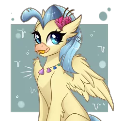 Size: 3000x3000 | Tagged: safe, artist:colirosablitz, derpibooru import, princess skystar, classical hippogriff, hippogriff, my little pony: the movie, :p, cute, female, jewelry, looking at you, necklace, seashell necklace, silly, simple background, skyabetes, solo, sweet dreams fuel, tongue out, transparent background